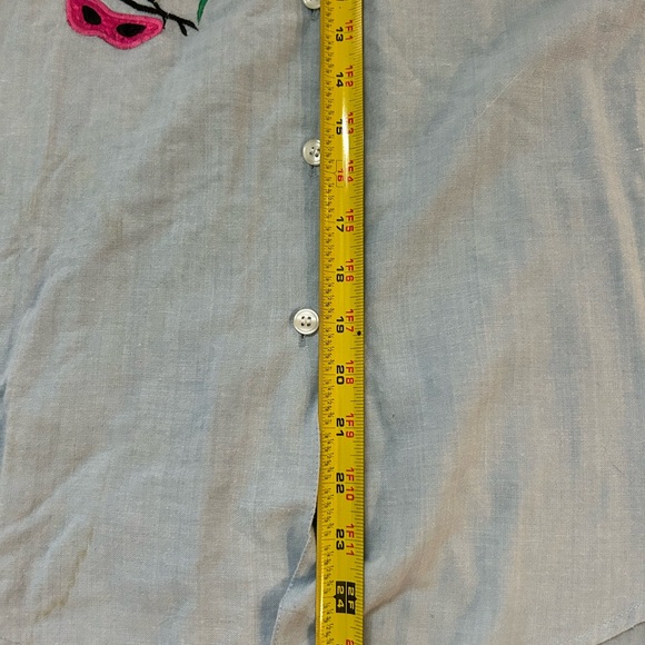 90s vintage Casey and max happy new year long sleeved soft denim shirt. - Picture 5 of 6